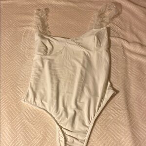 PrettyLittleThing White BodySuit with Scoop Neckline